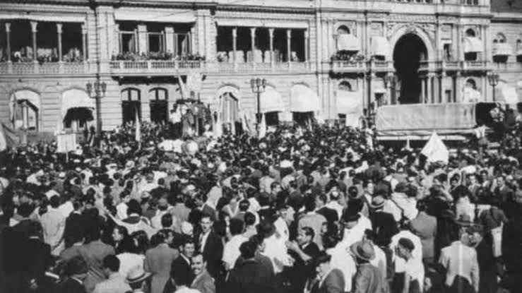 Mass demonstration on Oct 17, 1945